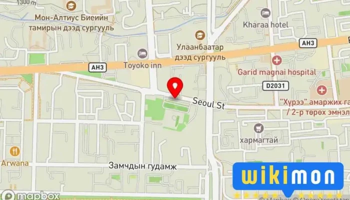 гэсэн газрын зураг Зогсоол Автомашины зогсоол дээр Улаанбаатар