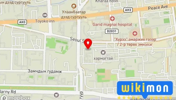 гэсэн газрын зураг Зогсоол Автомашины зогсоол дээр Улаанбаатар